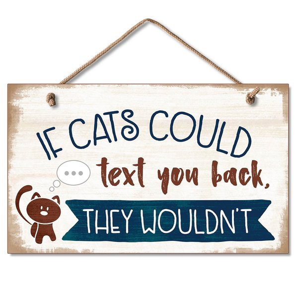 Highland Woodcrafters CAT TEXT HANGING SIGN 9.5 X 5.5 4101727